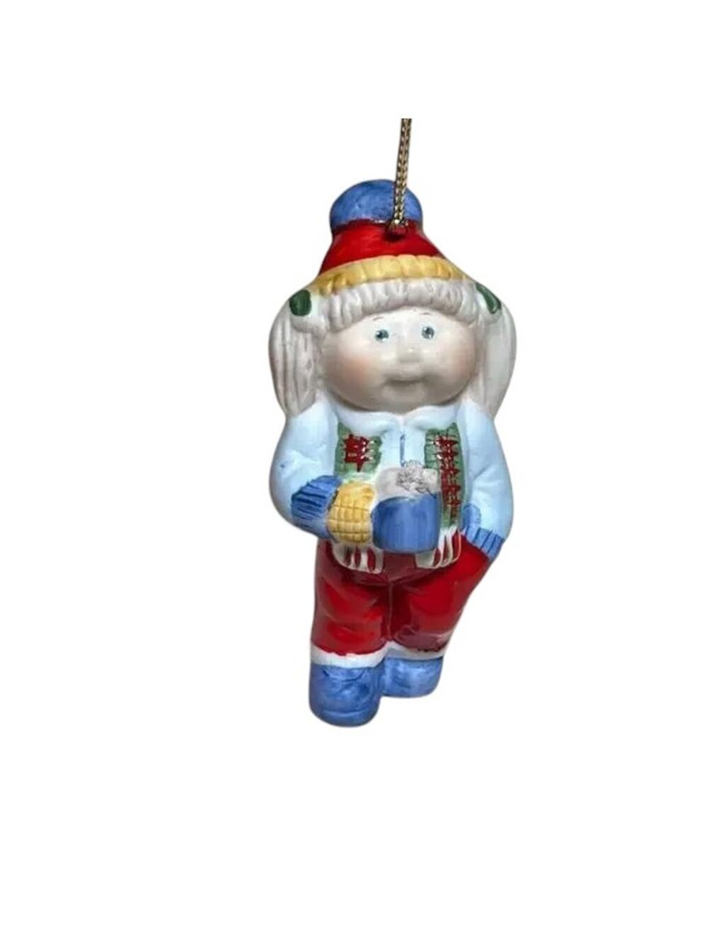 1984 Cabbage Patch Kids Blonde Girl with Cocoa Ornament